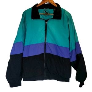 Eddie Bauer Tri Color Bomber Windbreaker J…